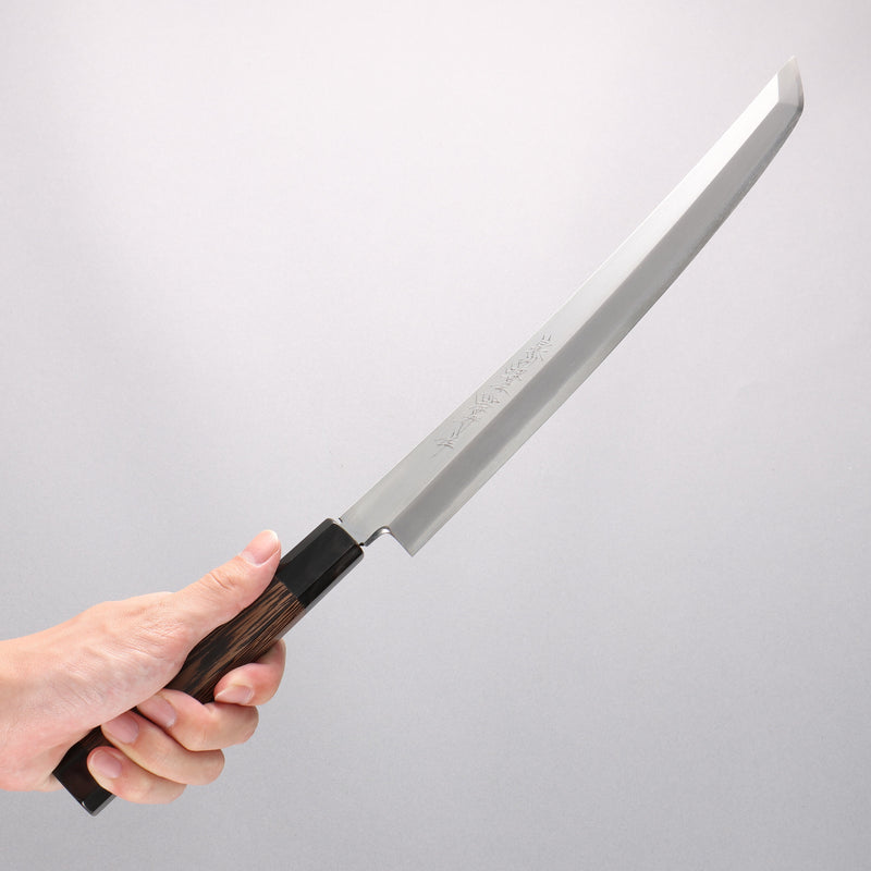 Sakai Takayuki Zangetsu Silver Steel No.3 Sakimaru Yanagiba Wenge Handle with Sheath - Japannywholesale