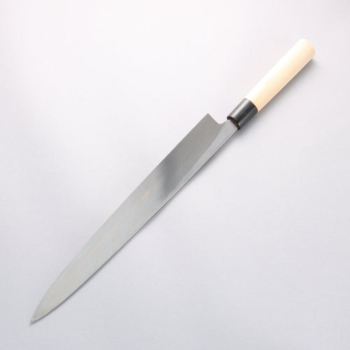 Sakai Takayuki [Left Handed] Kasumitogi White Steel Yanagiba Magnolia Handle - Japannywholesale