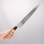 Sakai Takayuki [Left Handed] Kasumitogi White Steel Yanagiba Magnolia Handle - Japannywholesale
