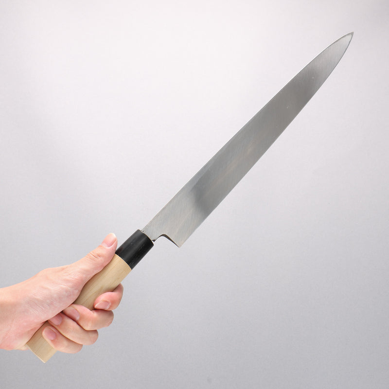 Sakai Takayuki [Left Handed] Kasumitogi White Steel Yanagiba Magnolia Handle - Japannywholesale