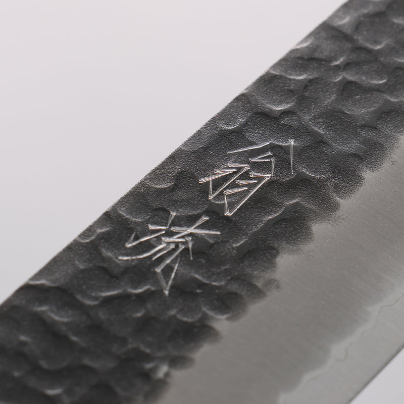 Oul Blue Super Hammered Black Finished Kiritsuke Gyuto 210mm Magnolia Handle - Japannywholesale