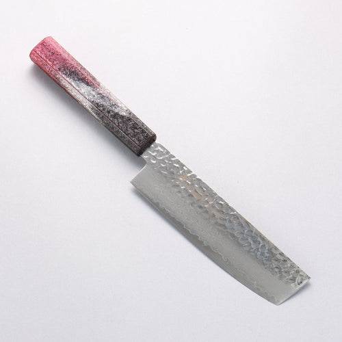 Sakai Takayuki Rinnou VG10 33 Layer Damascus Nakiri Japanese Knife 160mm Red Lacquered Handle - Japannywholesale