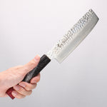 Sakai Takayuki Rinnou VG10 33 Layer Damascus Nakiri Japanese Knife 160mm Red Lacquered Handle - Japannywholesale