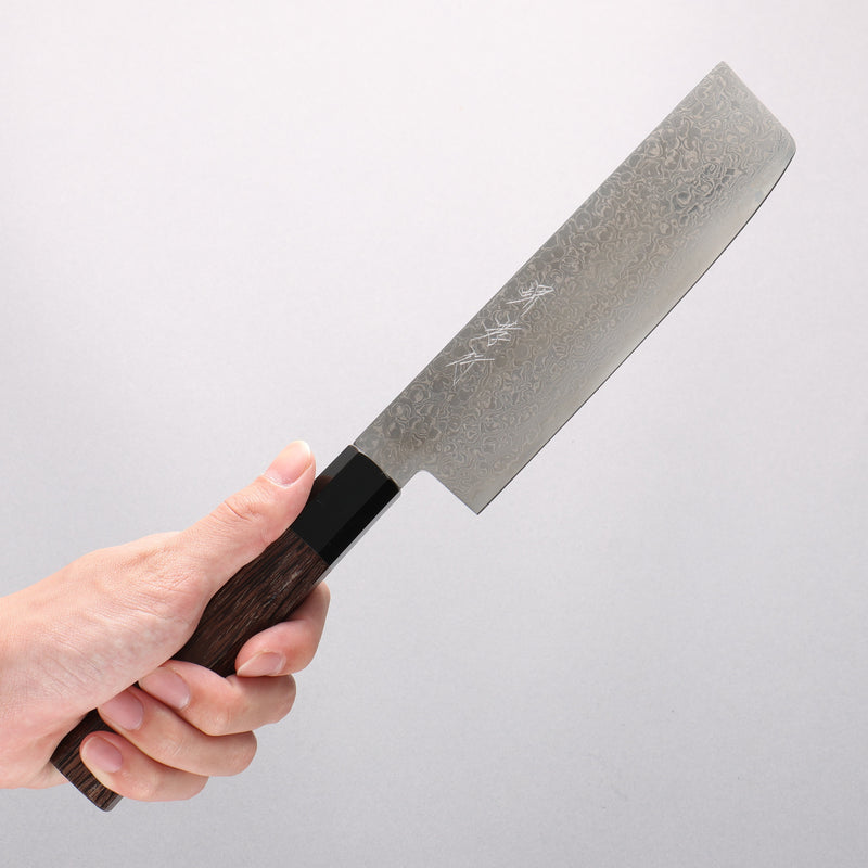 Sakai Takayuki Galaxy ZA-18 Damascus Nakiri 165mm Wenge Handle - Japannywholesale