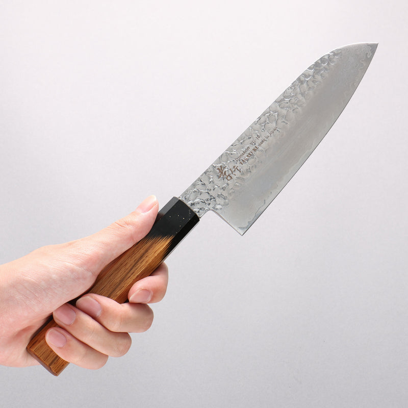 Sakai Takayuki VG10 33 Layer Damascus Santoku 170mm Live oak Lacquered (Kokushin) Handle - Japannywholesale