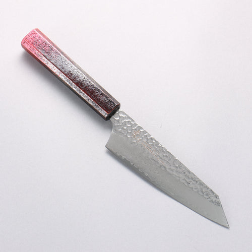 Sakai Takayuki Rinnou VG10 33 Layer Damascus Kengata Santoku Japanese Knife 160mm Red Lacquered Handle - Japannywholesale