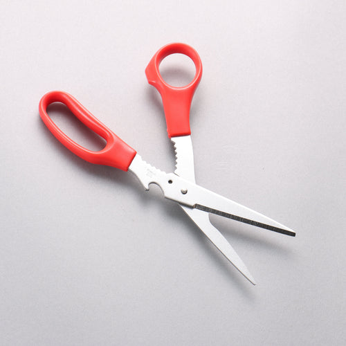 Top Products Multi-purpose kitchen scissors with floating tip Stainless Steel Red Plastic Handle 70 x 200 x 15mm - Japannywholesale
