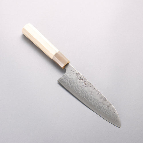 Seisuke Swedish Steel-stn Damascus Washiji Santoku 170mm Magnolia Handle - Japannywholesale