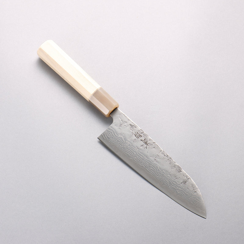 Seisuke Swedish Steel-stn Damascus Washiji Santoku 170mm Magnolia Handle - Japannywholesale
