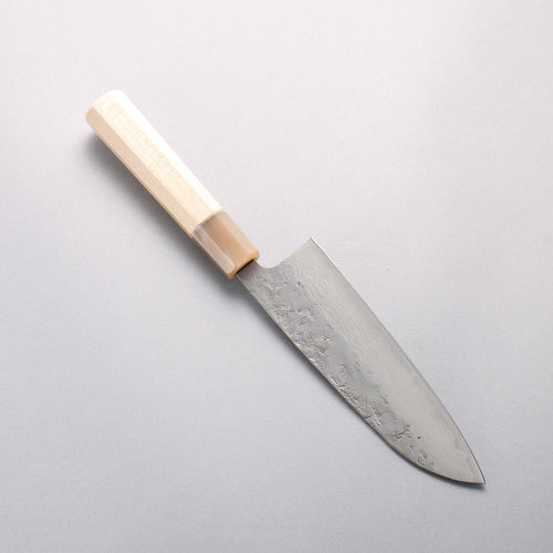 Seisuke Swedish Steel-stn Damascus Washiji Santoku 170mm Magnolia Handle - Japannywholesale