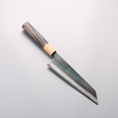 Seisuke Blue Super Black Finished Bunka 180mm Burnt Chestnut (ferrule: Cherry Wood) Handle - Japannywholesale