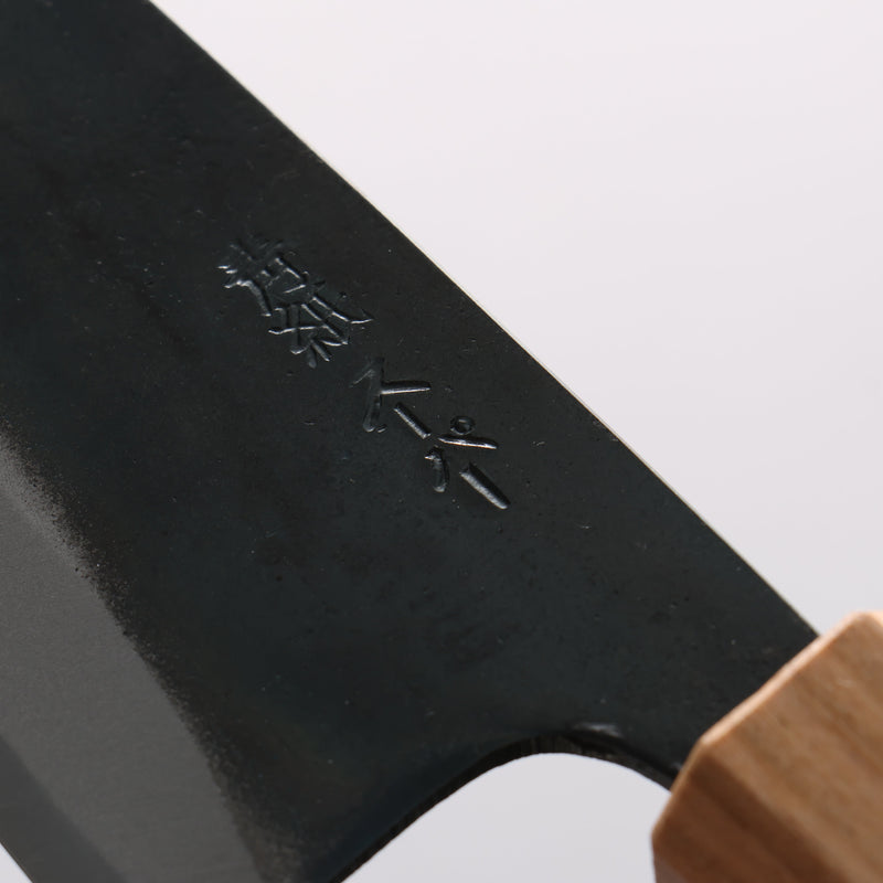 Seisuke Blue Super Black Finished Bunka 180mm Burnt Chestnut (ferrule: Cherry Wood) Handle - Japannywholesale