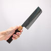 Seisuke Blue Steel No.1 Black Finished Nakiri 165mm Burnt Chestnut (ferrule: Cherry Wood) Handle - Japannywholesale