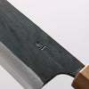 Seisuke Blue Steel No.1 Black Finished Santoku 165mm Burnt Chestnut (ferrule: Cherry Wood) Handle - Japannywholesale