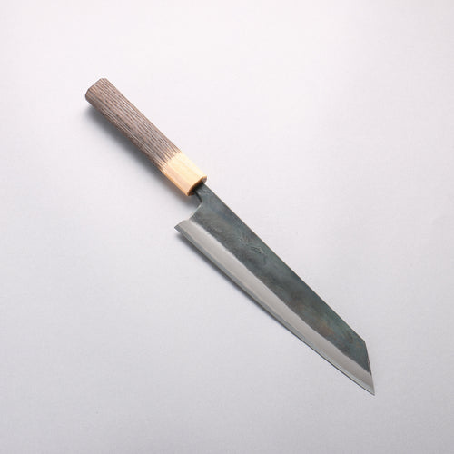 Seisuke Blue Super Black Finished Kiritsuke Gyuto 210mm Burnt Chestnut (ferrule: Cherry Wood) Handle - Japannywholesale