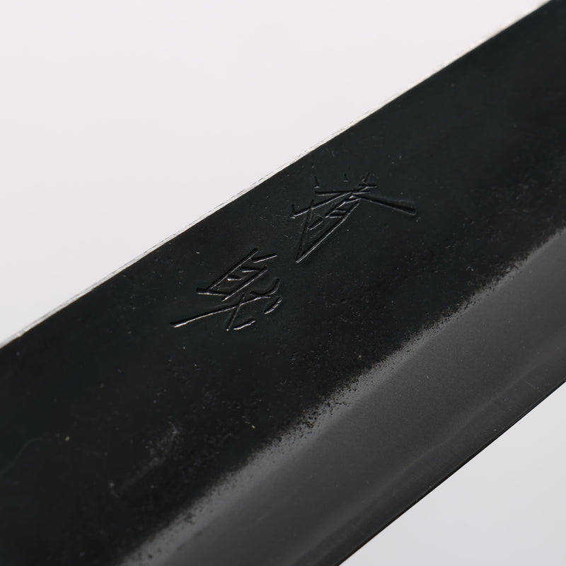 Seisuke Blue Super Black Finished Kiritsuke Gyuto 210mm Burnt Chestnut (ferrule: Cherry Wood) Handle - Japannywholesale