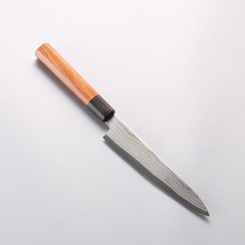 Sakai Takayuki Grand Chef Hamon Böhler SP Steel 45 Layer Damascus Petty-Utility 150mm Rosewood (Ferrule: Black Pakka Wood) Handle - Japannywholesale