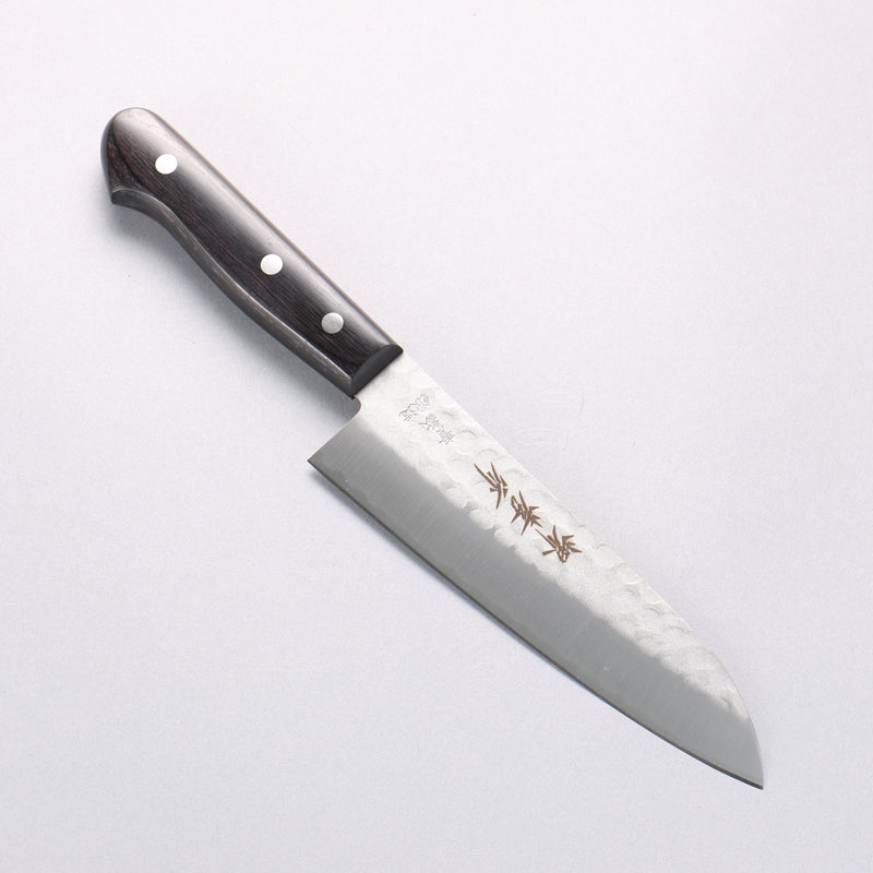 Sakai Takayuki Blue Steel Hammered 3 Layer Santoku 165mm - Japannywholesale
