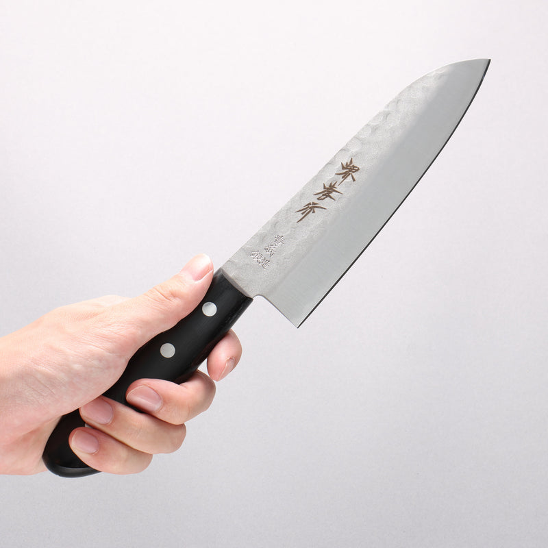 Sakai Takayuki Blue Steel Hammered 3 Layer Santoku 165mm - Japannywholesale