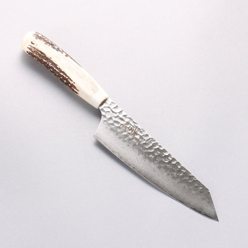 Sakai Takayuki VG10 33 Layer Damascus Kengata Santoku 160mm Cow Bone Handle with Sheath - Japannywholesale