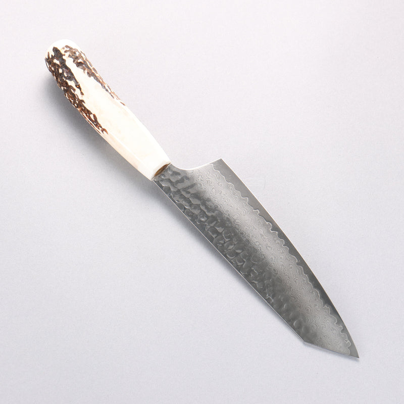 Sakai Takayuki VG10 33 Layer Damascus Kengata Santoku 160mm Cow Bone Handle with Sheath - Japannywholesale