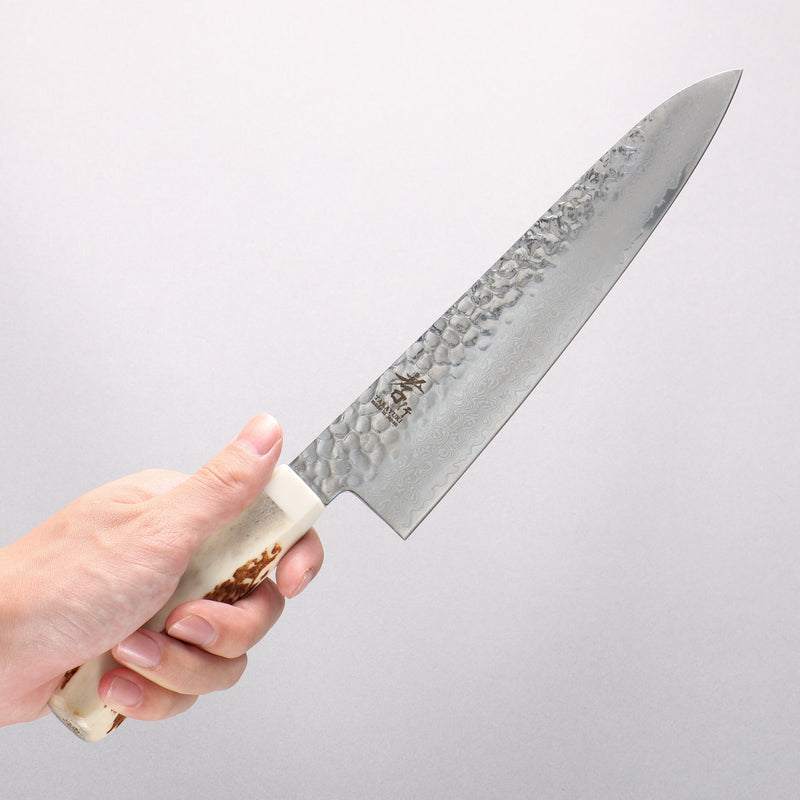 Sakai Takayuki VG10 33 Layer Damascus Gyuto 210mm Cow Bone Handle with Sheath - Japannywholesale