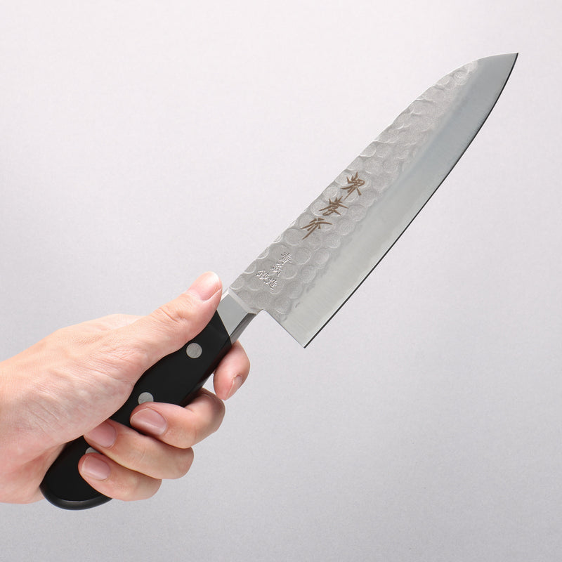 Sakai Takayuki Blue Steel Hammered 3 Layer Santoku 180mm - Japannywholesale