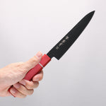 Sakai Takayuki Kurokage VG10 Hammered Teflon Coating Petty-Utility 150mm Live oak Lacquered (Kouseki) Handle - Japannywholesale
