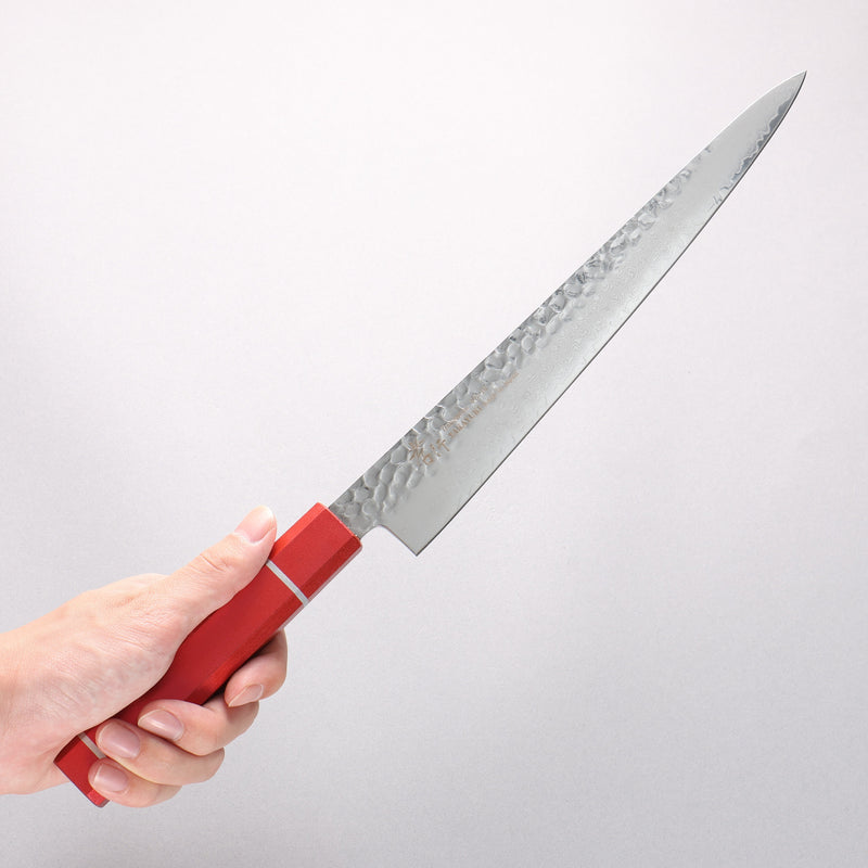 Sakai Takayuki VG10 33 Layer Damascus Sujihiki 240mm Live oak Lacquered (Kouseki) Handle - Japannywholesale