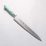 Sakai Takayuki VG10 17 Layer Damascus Sujihiki 240mm Green Pakka wood Handle - Japannywholesale