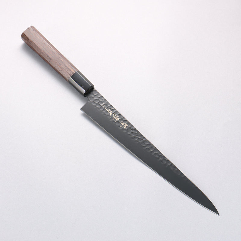 Sakai Takayuki Kurokage VG10 Hammered Teflon Coating Sujihiki 240mm Wenge Handle - Japannywholesale