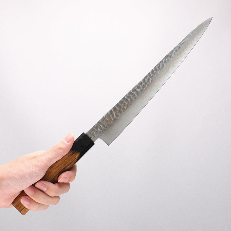 Sakai Takayuki VG10 33 Layer Damascus Sujihiki 240mm Live oak Lacquered (Kokushin) Handle - Japannywholesale