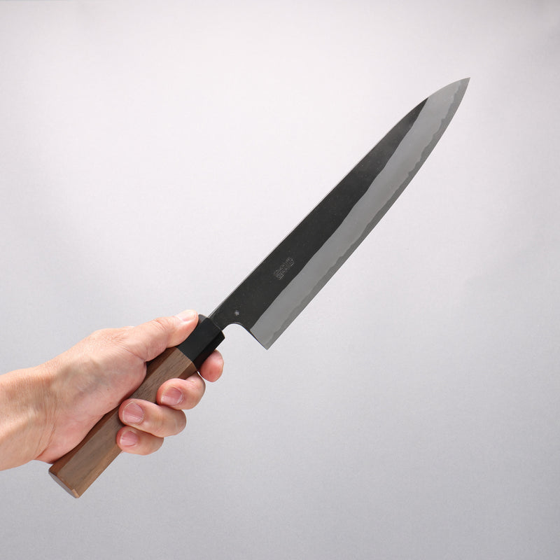 Nao Yamamoto White Steel No.2 Black Finished Sujihiki 270mm Walnut Handle - Japannywholesale