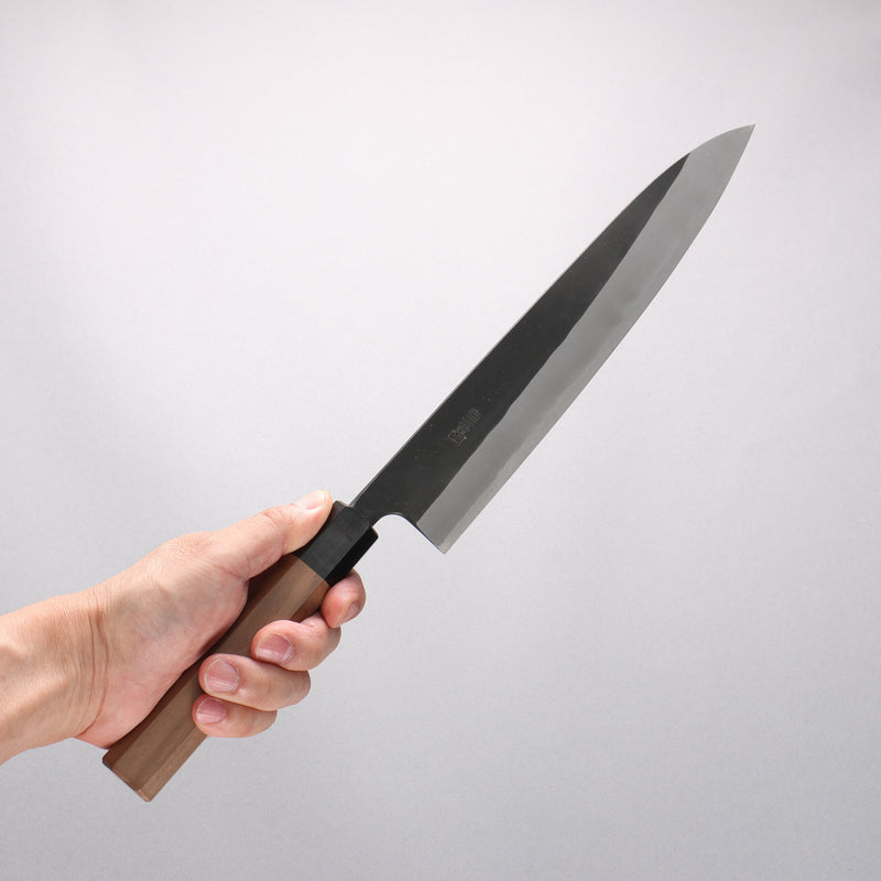 Nao Yamamoto White Steel No.2 Black Finished Sujihiki 240mm Walnut Handle - Japannywholesale