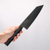 Seisuke Dark Horse SG2 Black Damascus Kiritsuke Santoku 180mm Black Pakka wood Handle - Japannywholesale