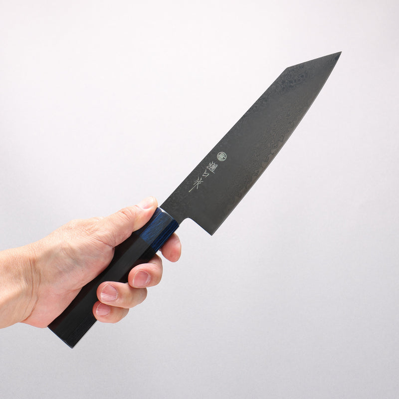 Higuchi SG2 Black Damascus Kiritsuke Santoku 180mm Black Pakka wood Handle - Japannywholesale