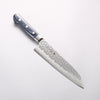 Higuchi VG10 Hammered Damascus Santoku 180mm Blue Pakka wood Handle - Japannywholesale