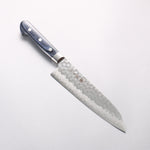 Higuchi VG10 Hammered Damascus Santoku 180mm Blue Pakka wood Handle - Japannywholesale