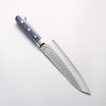 Higuchi VG10 Hammered Damascus Santoku 180mm Blue Pakka wood Handle - Japannywholesale