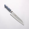 Higuchi VG10 Hammered Damascus Santoku 180mm Navy blue Pakka wood Handle - Japannywholesale