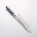 Higuchi VG10 Hammered Damascus Santoku 180mm Navy blue Pakka wood Handle - Japannywholesale