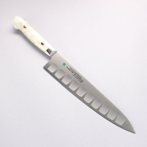 Sakai Takayuki Grand Chef SP Uddeholm Swedish stain-resistant steel Gyuto Salmon 240mm SP Type III (Pearl) Handle - Japannywholesale