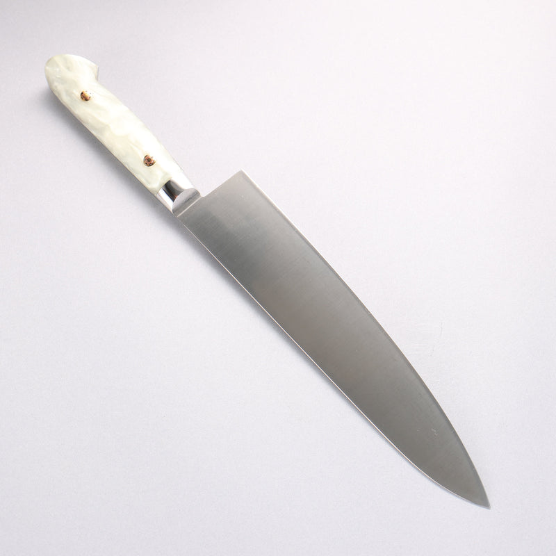 Sakai Takayuki Grand Chef SP Uddeholm Swedish stain-resistant steel Gyuto Salmon 240mm SP Type III (Pearl) Handle - Japannywholesale