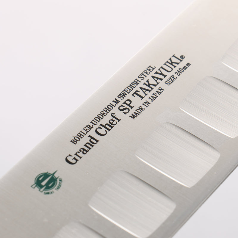 Sakai Takayuki Grand Chef SP Uddeholm Swedish stain-resistant steel Gyuto Salmon 240mm SP Type III (Pearl) Handle - Japannywholesale