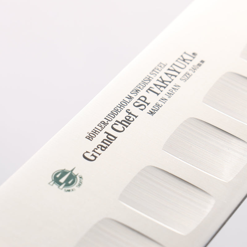 Sakai Takayuki Grand Chef SP Uddeholm Swedish stain-resistant steel Gyuto Salmon 240mm SP Type III (Jungle) Handle - Japannywholesale