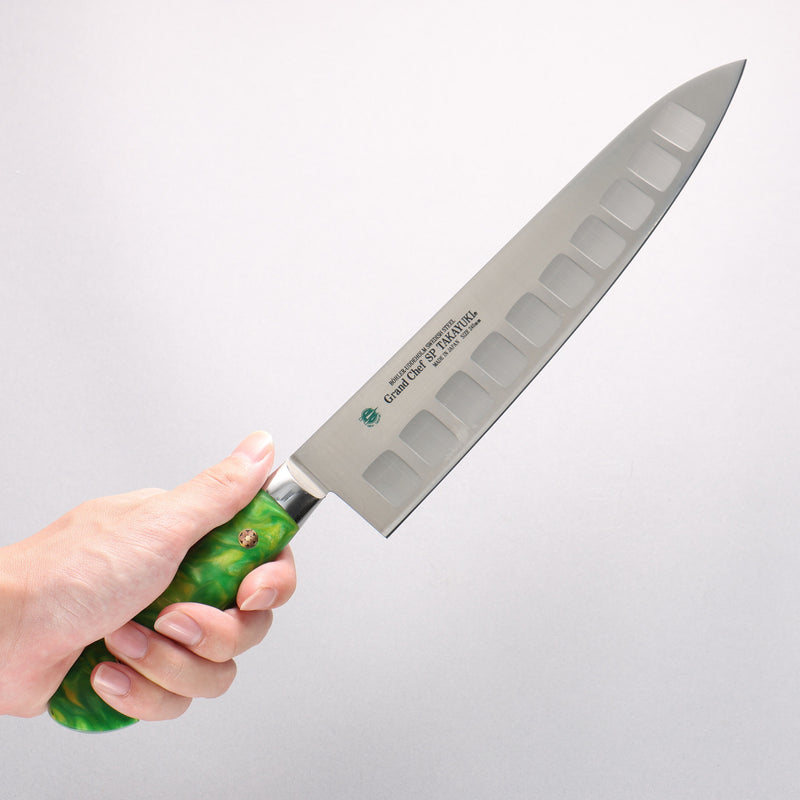 Sakai Takayuki Grand Chef SP Uddeholm Swedish stain-resistant steel Gyuto Salmon 240mm SP Type III (Jungle) Handle - Japannywholesale