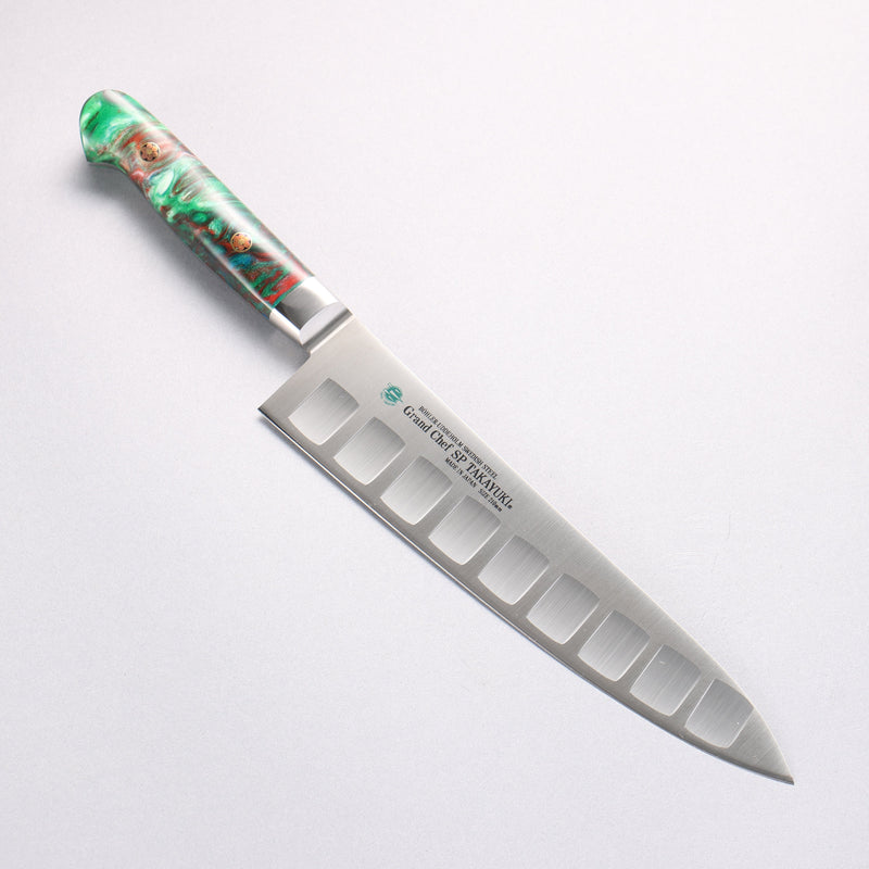 Sakai Takayuki Grand Chef SP Uddeholm Swedish stain-resistant steel Gyuto Salmon 210mm SP Type III (Jungle) Handle - Japannywholesale