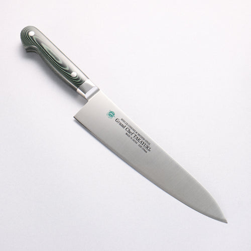 Sakai Takayuki Grand Chef Grand Chef Swedish Steel-stn Gyuto 210mm Green Micarta Handle - Japannywholesale