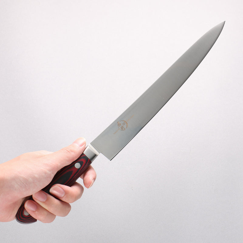 Sakai Takayuki Grand Chef Grand Chef Swedish Steel-stn Sujihiki 240mm Brown Micarta Handle - Japannywholesale