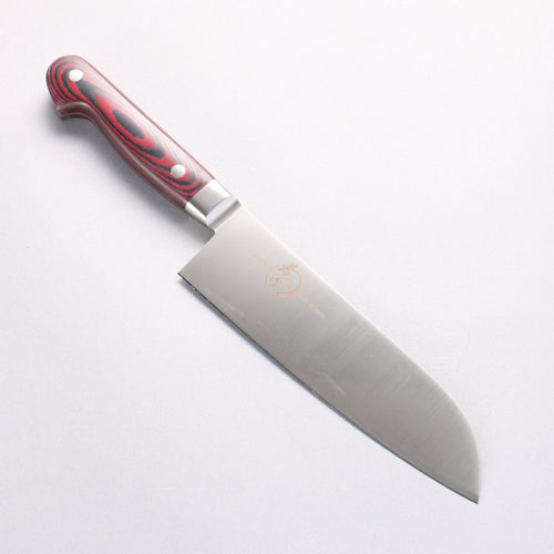 Sakai Takayuki Grand Chef Grand Chef Swedish Steel-stn Santoku 180mm Brown Micarta Handle - Japannywholesale